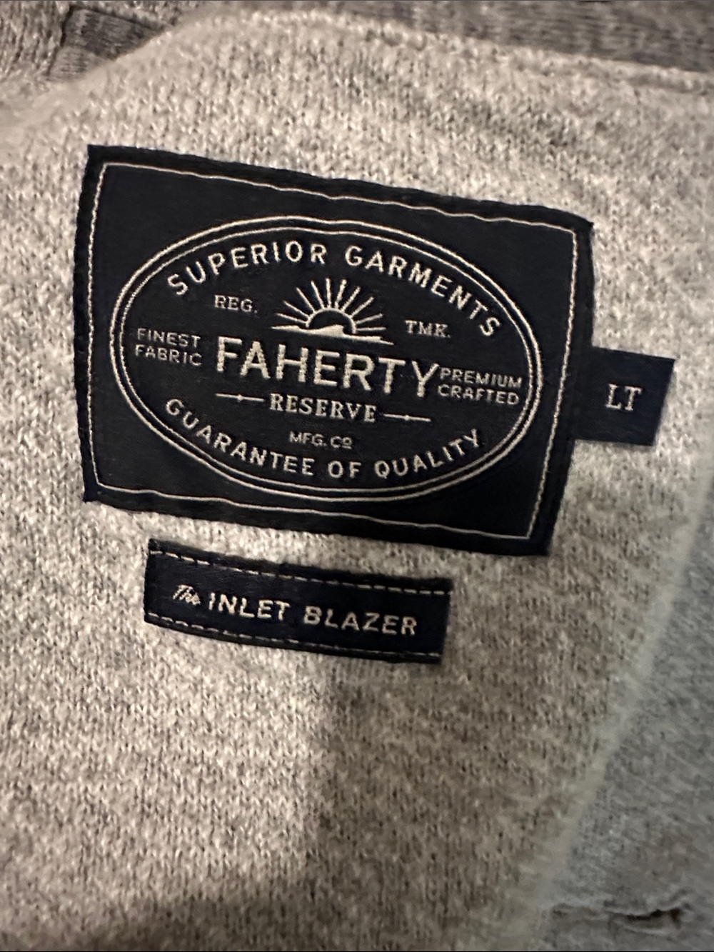 Faherty Light Heather Gray Knit Blazer Jacket - Picture 3 of 3